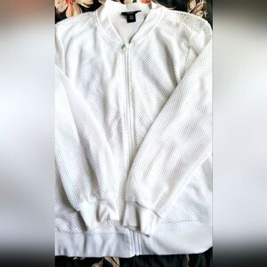 2X Vera Wang See Through White Zip Up Hoodie